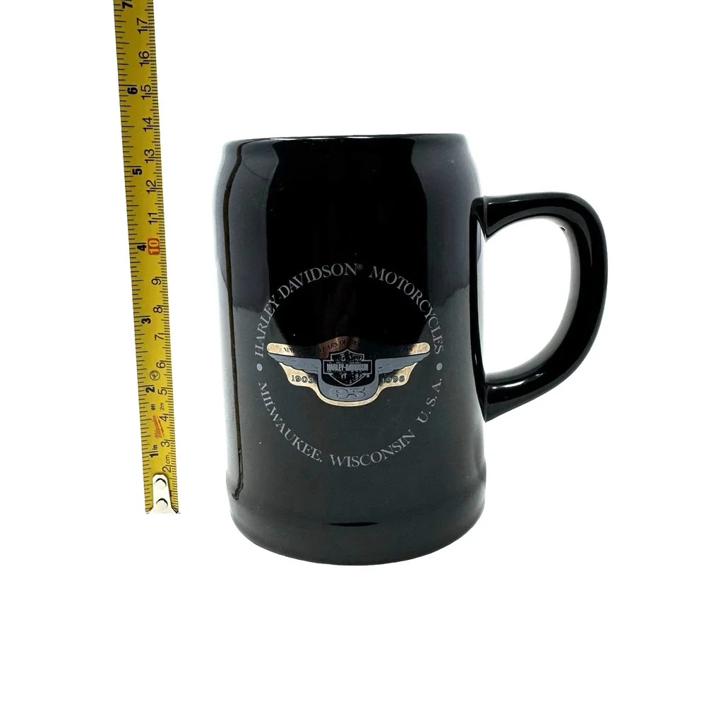 Rare Harley Davidson Motorcycles 95th Anniversary Coffee Beer Mug 1998 5.5